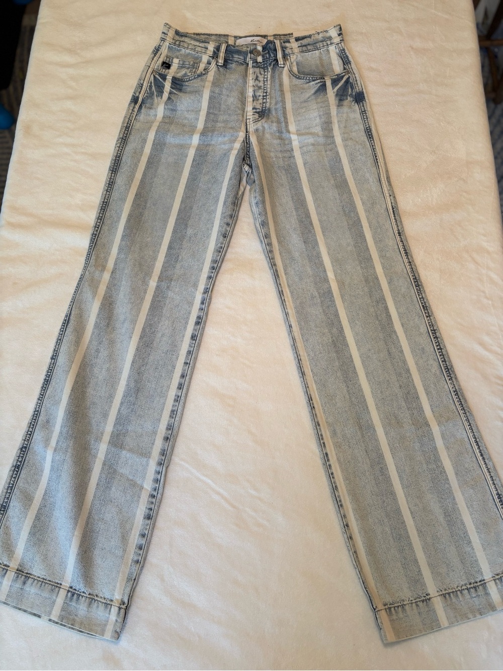 KanCan Better In Stripes Wide Leg Jeans